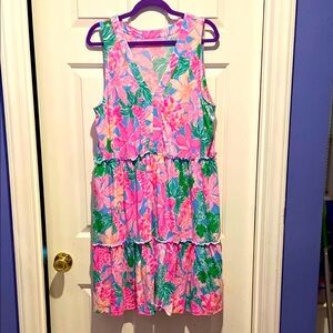 Lilly Pulitzer Lorina Dress XLarge EUC/ Like New in “Multi Tiger’s Lair”